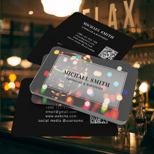 Sommelier Bartender Cocktail Nightclub Business Card