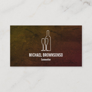 Sommelier Black Red Wine Bottle Business Card
