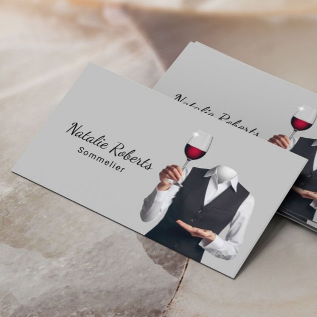 Sommelier Elegant Bartender Professional Wine Business Card (Creator Uploaded)