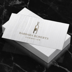 Sommelier Gold Wine Bottle Logo Wine Tasting Business Card