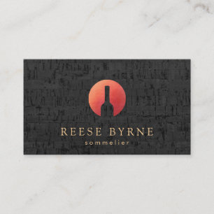 Sommelier Red Wine Bottle Business Card