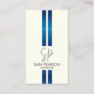 Sommelier Wine Connoisseur Monogram Business Card