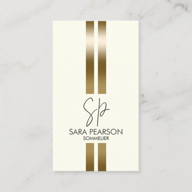 Sommelier Wine Connoisseur Monogram Business Card (Front)