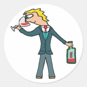 Sommelier Wine Tasting Classic Round Sticker