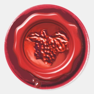 SOMMELIER WINE TASTING  PARTY,RED GRAPE WAX SEAL