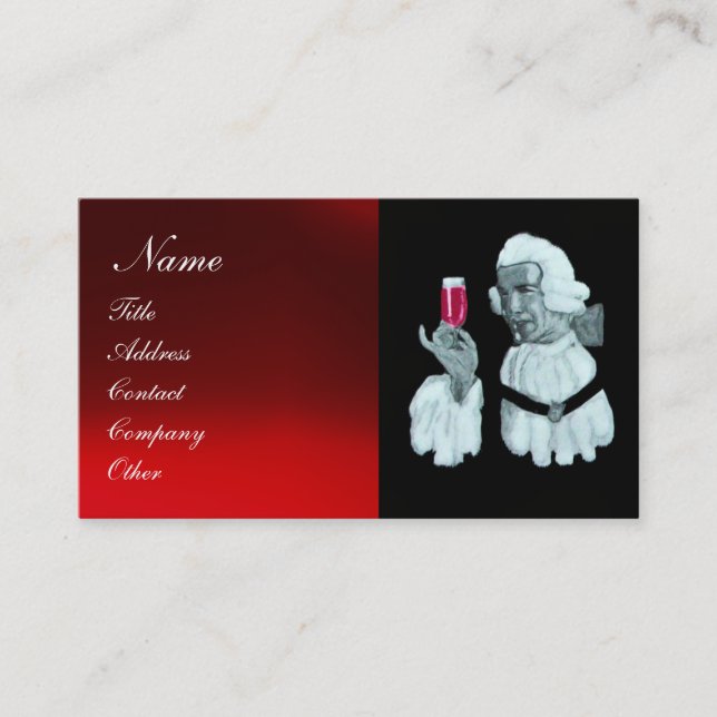 SOMMELIER WINE TASTING  PARTY,RED WAX SEAL BUSINESS CARD (Front)