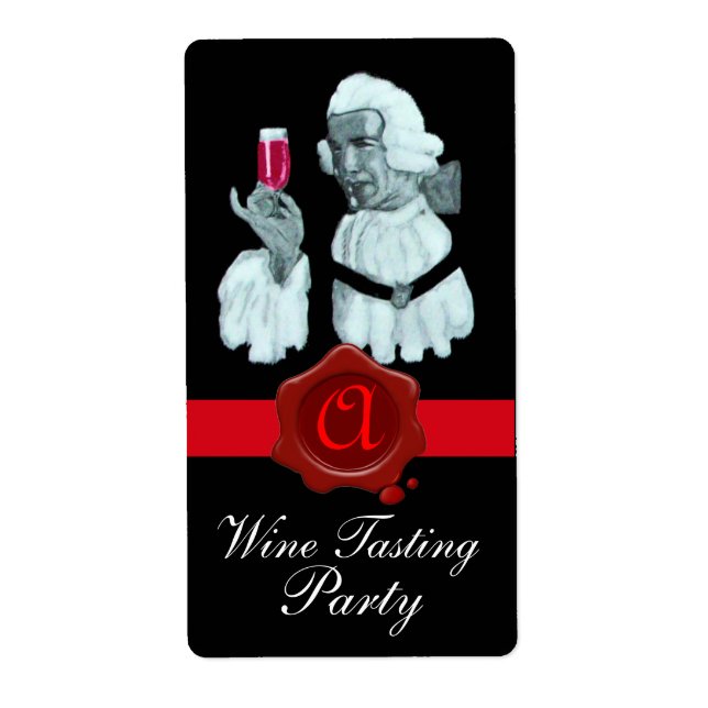 SOMMELIER WINE TASTING PARTY,RED WAX SEAL MONOGRAM (Front)