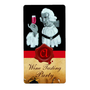 SOMMELIER WINE TASTING PARTY,RED WAX SEAL MONOGRAM