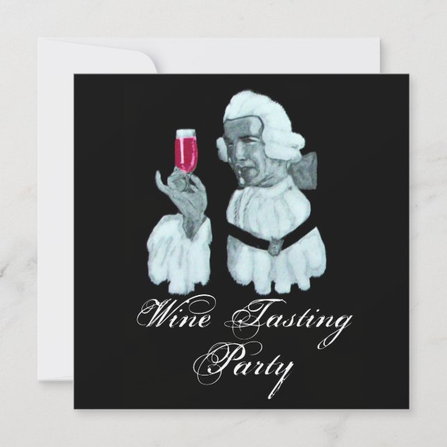 SOMMELIER WINE TASTING PARTY ,White Champagne Invitation (Front)