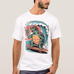Sommer Shirt mit Skater Turtle