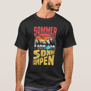 Sommer Sonne Campen Sunset Retro Mountains Hiking T-Shirt