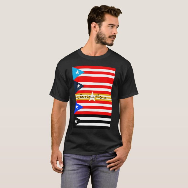 Somos Uno - Bandera de Puerto Rico T-Shirt (Front Full)
