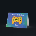 Son 11 Year Old Birthday Gamer Controller Card<br><div class="desc">It gives us great pleasure to present you with this cute and fun card to give and greet your son a happy 11th birthday. If he happens to be a gamer himself then this would be the perfect gift you can give him.</div>