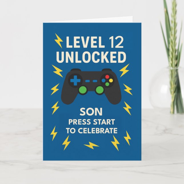 Son 12th Birthday Game Controller Age 12 Unlocked Card (Front)