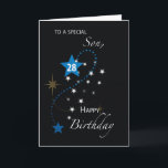Son 28th Birthday Star Inspirational Blue & Black Card<br><div class="desc">We know that you are in search of that perfect birthday card to give your son for his 28th birthday. Now we are happy to say that your search is now over. Greet him and inspire him with this elegant black and blue card.</div>