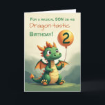 Son 2nd Birthday Cute Dragon Holding Balloon Card<br><div class="desc">Celebrate your son’s 2nd birthday with this delightful dragon design. With soft magical colours and a cheerful dragon holding a balloon,  this card captures the playful joy and sweet milestones of a little boy’s big day.</div>