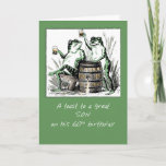 Son 60th Birthday Frogs Toasting with Beer Card<br><div class="desc">Here here! Time for a toast to your son on his 60th birthday! Celebrate with this humorous frog card in green. 
Vintage image courtesy of Clipart.</div>