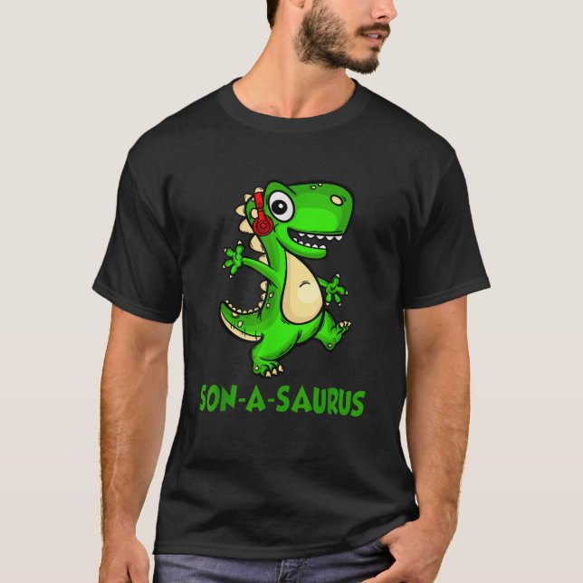 Son A Saurus Family Saurus Dinosaur Matching Birth T-Shirt (Front)