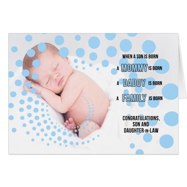 Son and Daughter in Law Baby Boy Congratulations (Front Horizontal)