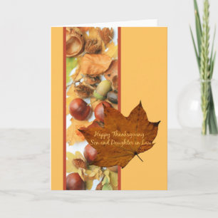 Son and Daughter in Law happy thanksgiving maple Holiday Card