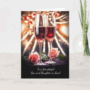 Son and Daughter in Law Happy Valentines Day Pink Card