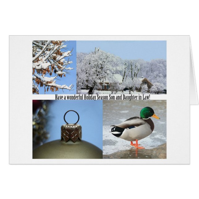 son and daughter in law Merry Christmas card (Front Horizontal)