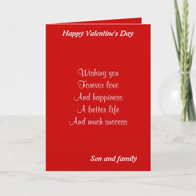 Son and family valentine's day holiday card (Front)