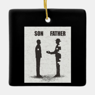 Son And Father Ceramic Ornament