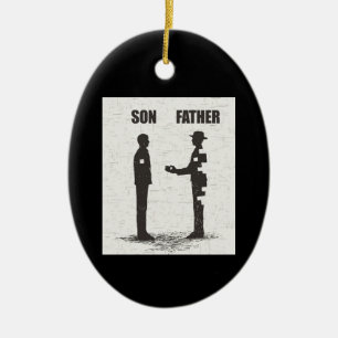 Son And Father Ceramic Tree Decoration