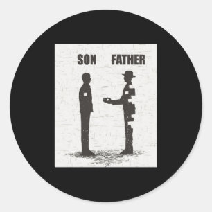 Son And Father Classic Round Sticker