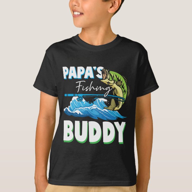 Son and Father Fishing Buddy Fly Fisherman Dad T-Shirt (Front)