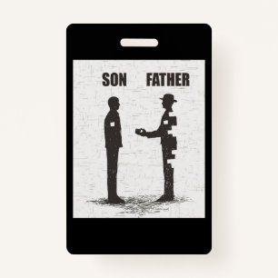 Son And Father ID Badge
