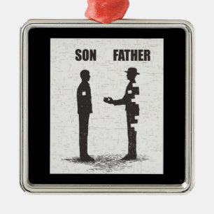 Son And Father Metal Tree Decoration