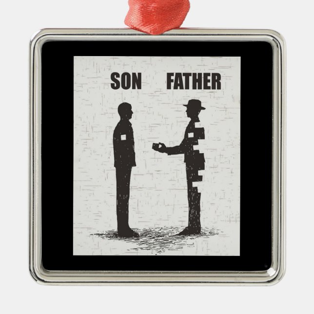 Son And Father Metal Tree Decoration (Front)