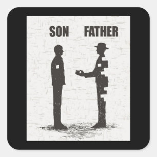 Son And Father Square Sticker