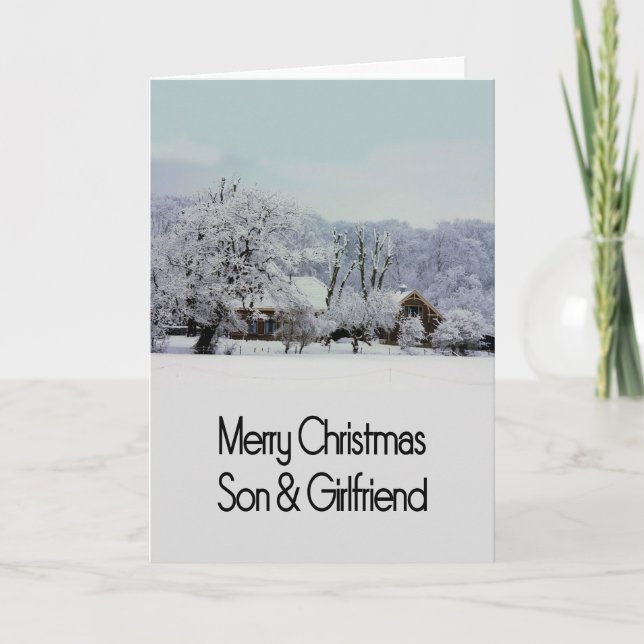 son and girlfriend Merry Christmas card (Front)