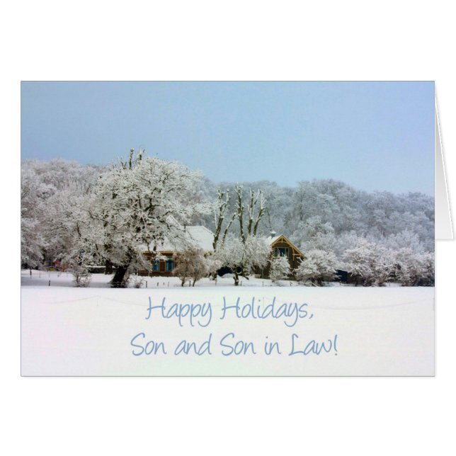 son and son-in-law  Merry Christmas card (Front Horizontal)