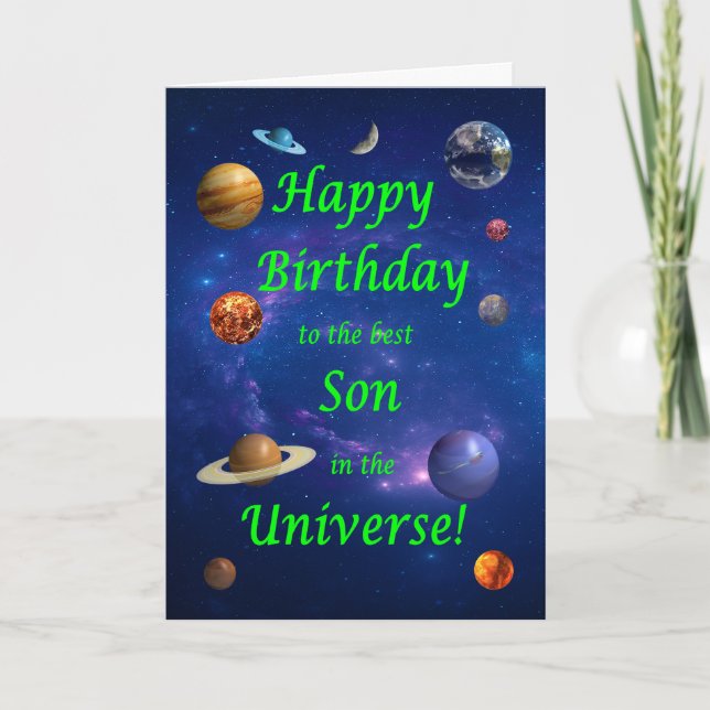 Son Birthday Best in the Universe  Card (Front)