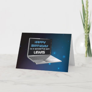 Son Birthday Customisable Name with Computer Card