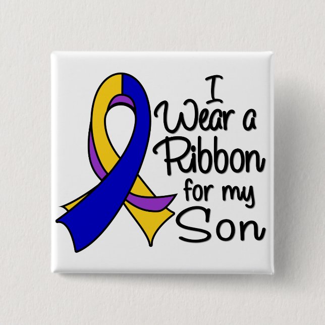 Son - Bladder Cancer Ribbon 15 Cm Square Badge (Front)