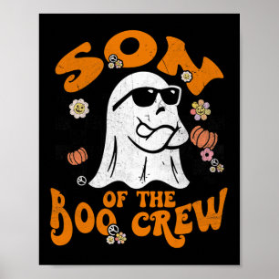 Son Boo Crew Groovy Matching Family Halloween Men Poster
