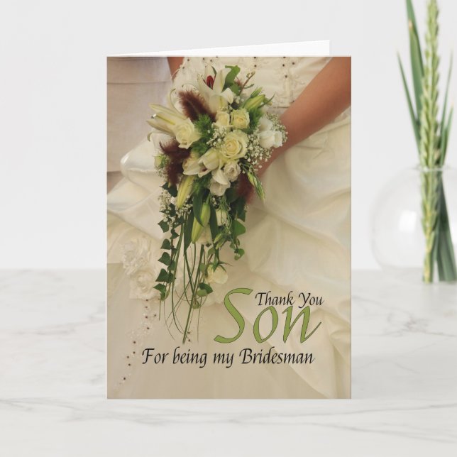 Son Bridesman thank you Card (Front)