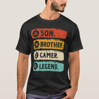 Son Brother Gamer Legend Retro Gaming Boys Meneen T-Shirt