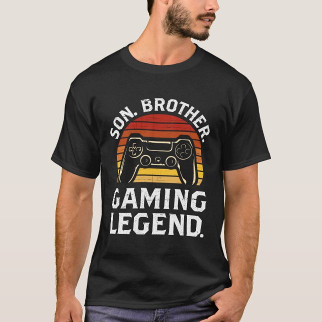 Son Brother Gaming Legend Teenage Boy Gaming T-Shirt (Front)