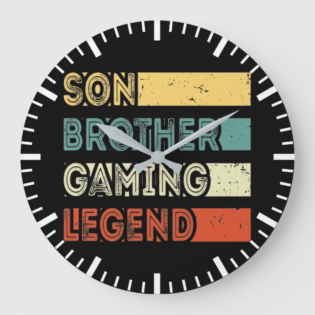 Son, Brother, Gaming Legend, Video Game, Gamer Large Clock (Front)