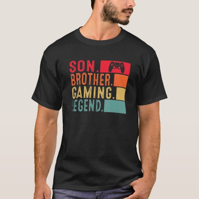 Son Brother Gaming Legend Video Gamer  For Boys Ki T-Shirt (Front)