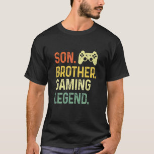 Son Brother Gaming Legend Vintage  For Gamer Teen  T-Shirt