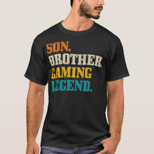 Son Brother Gaming Legend Vintage Retro Gamer Gift T-Shirt