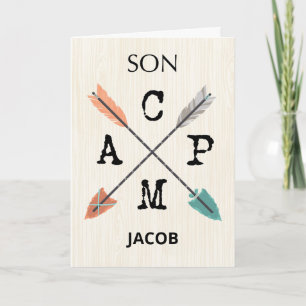 Son Camp Personalise Name Arrows Card