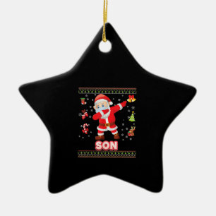 Son Christ-Mask Dabbing Santa Mask Merry Christmas Ceramic Tree Decoration